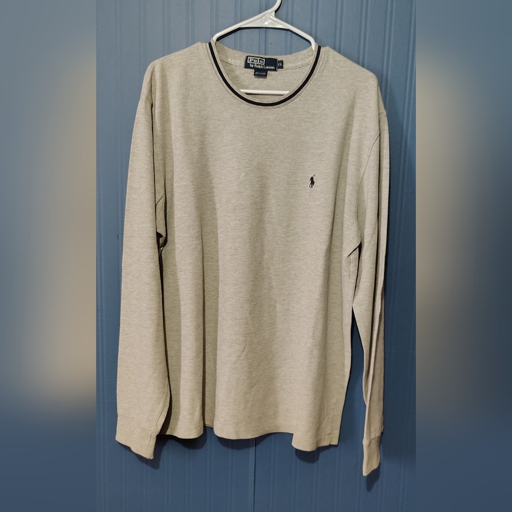 Polo by Ralph Lauren Men's Light Gray Long Sleeve Tee